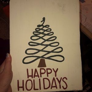 “Happy Holidays” Wooden Sign